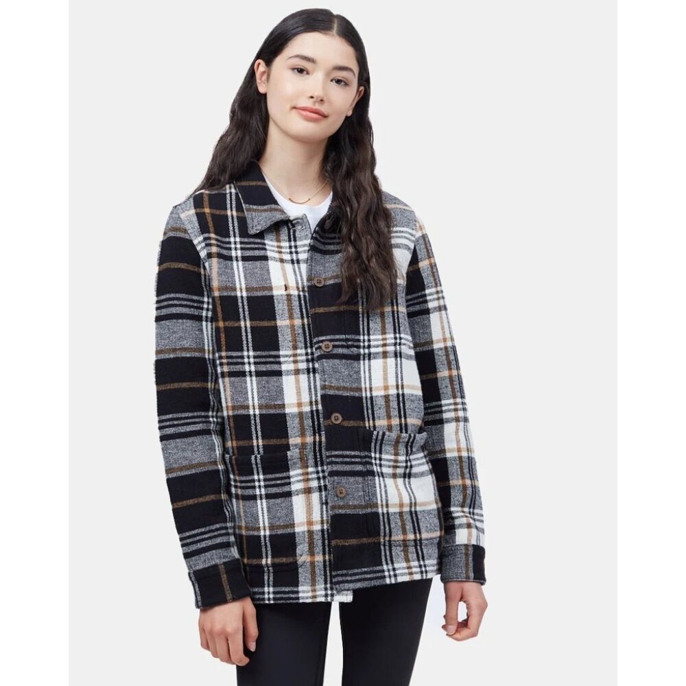 Tentree Women's Plaid Flannel Organic Cotton Utility Jacket Size L